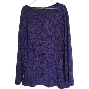 Mario Serrani Purple Leopard Print Women's Top, Size: XL